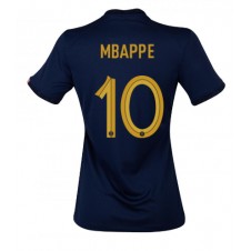 Frankrike Kylian Mbappe #10 Hemmatröja Dam VM 2022 Korta ärmar